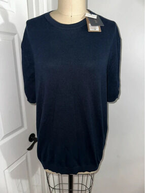 Porter & Ash Men's Knit Crewneck Sweater Navy Blue L NWT